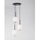 Black Metal & Opal Glass Black Fabric Wire LED E14 3x5 Watt 230 Volt IP20 Bulb Excluded D: 30 H: 120 cm Adjustable height 