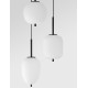 Black Metal & Opal Glass Black Fabric Wire LED E14 3x5 Watt 230 Volt IP20 Bulb Excluded D: 30 H: 120 cm Adjustable height 