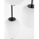 Black Metal & Opal Glass Black Fabric Wire LED E14 3x5 Watt 230 Volt IP20 Bulb Excluded D: 30 H: 120 cm Adjustable height 