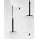Black Metal & Opal Glass Black Fabric Wire LED E14 3x5 Watt 230 Volt IP20 Bulb Excluded D: 30 H: 120 cm Adjustable height 