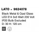 Black Metal & Opal Glass Black Fabric Wire LED E14 3x5 Watt 230 Volt IP20 Bulb Excluded D: 30 H: 120 cm Adjustable height 