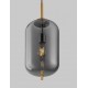 Brass Gold Metal & Smoky Glass Black Fabric Wire LED E27 1x12 Watt 230 Volt IP20 Bulb Excluded D: 22 H: 120 cm Adjustable heigh