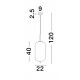 Brass Gold Metal & Smoky Glass Black Fabric Wire LED E27 1x12 Watt 230 Volt IP20 Bulb Excluded D: 22 H: 120 cm Adjustable heigh