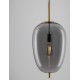 Brass Gold Metal & Smoky Glass Black Fabric Wire LED E27 1x12 Watt 230 Volt IP20 Bulb Excluded D: 27 H: 120 cm Adjustable heigh