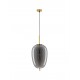 Brass Gold Metal & Smoky Glass Black Fabric Wire LED E27 1x12 Watt 230 Volt IP20 Bulb Excluded D: 27 H: 120 cm Adjustable heigh