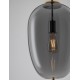 Brass Gold Metal & Smoky Glass Black Fabric Wire LED E27 1x12 Watt 230 Volt IP20 Bulb Excluded D: 27 H: 120 cm Adjustable heigh