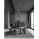 Brass Gold Metal & Smoky Glass Black Fabric Wire LED E14 3x5 Watt 230 Volt IP20 Bulb Excluded D: 46 H: 120 cm Adjustable height