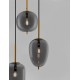 Brass Gold Metal & Smoky Glass Black Fabric Wire LED E14 3x5 Watt 230 Volt IP20 Bulb Excluded D: 46 H: 120 cm Adjustable height 