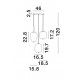 Brass Gold Metal & Smoky Glass Black Fabric Wire LED E14 3x5 Watt 230 Volt IP20 Bulb Excluded D: 46 H: 120 cm Adjustable height 