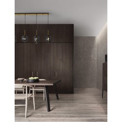 Brass Gold Metal & Smoky Glass Black Fabric Wire LED E14 4x5 Watt 230 Volt IP20 Bulb Excluded L: 110 W: 18.5 H: 120 cm Adjustabl