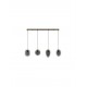 Brass Gold Metal & Smoky Glass Black Fabric Wire LED E14 4x5 Watt 230 Volt IP20 Bulb Excluded L: 110 W: 18.5 H: 120 cm Adjustabl