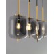 Brass Gold Metal & Smoky Glass Black Fabric Wire LED E14 4x5 Watt 230 Volt IP20 Bulb Excluded L: 110 W: 18.5 H: 120 cm Adjustabl