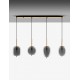 Brass Gold Metal & Smoky Glass Black Fabric Wire LED E14 4x5 Watt 230 Volt IP20 Bulb Excluded L: 110 W: 18.5 H: 120 cm Adjustabl