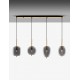 Brass Gold Metal & Smoky Glass Black Fabric Wire LED E14 4x5 Watt 230 Volt IP20 Bulb Excluded L: 110 W: 18.5 H: 120 cm Adjustabl