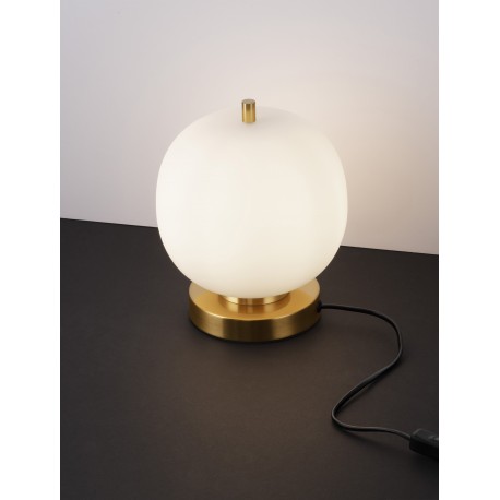 Brass Gold Metal & Opal Glass LED E14 1x5 Watt 230 Volt IP20 Bulb Excluded Cable Length: 160 cm D: 18.5 H: 22.5 cm 