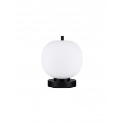 Black Metal & Opal Glass LED E14 1x5 Watt 230 Volt IP20 Bulb Excluded Cable Length: 160 cm D: 18.5 H: 22.5 cm 