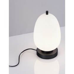 Black Metal & Opal Glass LED E14 1x5 Watt 230 Volt IP20 Bulb Excluded Cable Length: 160 cm D: 15.8 H: 28 cm 