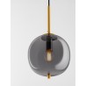 Brass Gold Metal & Smoky Glass Black Fabric Wire LED E14 1x5 Watt 230 Volt IP20 Bulb Excluded D: 18.5 H: 120 cm Adjustable heigh