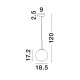 Brass Gold Metal & Smoky Glass Black Fabric Wire LED E14 1x5 Watt 230 Volt IP20 Bulb Excluded D: 18.5 H: 120 cm Adjustable heigh