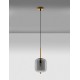 Brass Gold Metal & Smoky Glass Black Fabric Wire LED E14 1x5 Watt 230 Volt IP20 Bulb Excluded D: 16.5 H: 120 cm Adjustable heigh