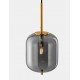 Brass Gold Metal & Smoky Glass Black Fabric Wire LED E14 1x5 Watt 230 Volt IP20 Bulb Excluded D: 16.5 H: 120 cm Adjustable heigh