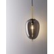 Brass Gold Metal & Smoky Glass Black Fabric Wire LED E14 1x5 Watt 230 Volt IP20 Bulb Excluded Adjustable height