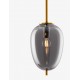 Brass Gold Metal & Smoky Glass Black Fabric Wire LED E14 1x5 Watt 230 Volt IP20 Bulb Excluded Adjustable height 