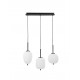 Black Metal & Opal Glass Black Fabric Wire LED E14 3x5 Watt 230 Volt IP20 Bulb Excluded L: 53 W: 9 H: 120 cm Adjustable height