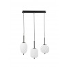 Black Metal & Opal Glass Black Fabric Wire LED E14 3x5 Watt 230 Volt IP20 Bulb Excluded L: 53 W: 9 H: 120 cm Adjustable height