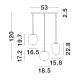 Black Metal & Opal Glass Black Fabric Wire LED E14 3x5 Watt 230 Volt IP20 Bulb Excluded L: 53 W: 9 H: 120 cm Adjustable height 