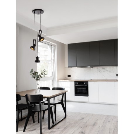 Matt Black Metal LED E14 3x5 Watt 230 Volt IP20 Bulb Excluded D: 24 H: 120 cm Adjustable height Adjustable 