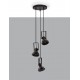 Matt Black Metal LED E14 3x5 Watt 230 Volt IP20 Bulb Excluded D: 24 H: 120 cm Adjustable height Adjustable 