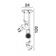 Matt Black Metal LED E14 3x5 Watt 230 Volt IP20 Bulb Excluded D: 24 H: 120 cm Adjustable height Adjustable 