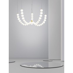 Triac Dimmable Gold Metal & Opal Glass LED 125 Watt 230 Volt 11377Lm 3000K IP20 Included Remote Control D: 118 H: 150 cm Adjust