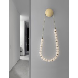 Triac Dimmable Gold Metal & Opal Glass LED 56 Watt 230 Volt 4734Lm 3000K IP20 L: 50 W: 5.3 H: 132 cm 