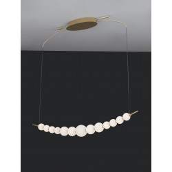 Triac Dimmable Gold Metal & Opal Glass LED 28 Watt 230 Volt 2686Lm 3000K IP20 L: 109 W: 13.5 H: 120 cm 