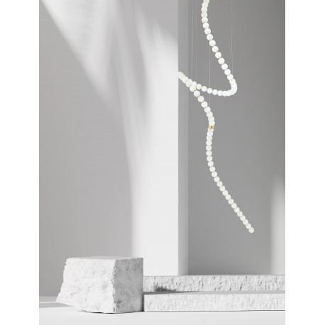 Triac Dimmable Gold Metal & Opal Glass LED 207 Watt 230 Volt 13065Lm 3000K IP20 D1: 79 D2: 10 H: 400 cm Adjustable Height Includ