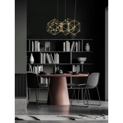 Gold Copper LED 25 Watt 230 Volt 1634Lm 3000K IP20 Led Chip: 60 Pcs D: 49 H: 150 cm Adjustable Height 
