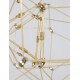 Gold Copper LED 25 Watt 230 Volt 1634Lm 3000K IP20 Led Chip: 60 Pcs D: 49 H: 150 cm Adjustable Height 