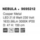 Gold Copper LED 25 Watt 230 Volt 1634Lm 3000K IP20 Led Chip: 60 Pcs D: 49 H: 150 cm Adjustable Height 