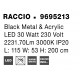 Triac Dimmable Black Metal & Acrylic LED 27 Watt 230 Volt 1308Lm 3000K IP20 L: 115 W: 53 H: 200 cm Adjustable Height 