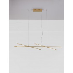Triac Dimmable Brass Gold Metal & Acrylic LED 27 Watt 230 Volt 1308Lm 3000K IP20 L: 115 W: 53 H: 200 cm Adjustable Height 