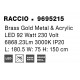 Triac Dimmable Brass Gold Metal & Acrylic LED 109 Watt 230 Volt 6868Lm 3000K IP20 Included Remote Control L: 180.5 W: 75 H: 200 
