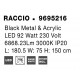 Triac Dimmable Black Metal & Acrylic LED 109 Watt 230 Volt 6868Lm 3000K IP20 Included Remote Control L: 180.5 W: 75 H: 200 cm Ad