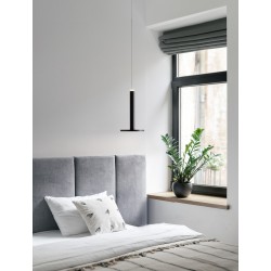 Matt Black Metal LED 10 Watt 230 Volt 517Lm 3000K IP20 D: 15 H: 160 cm Adjustable height 