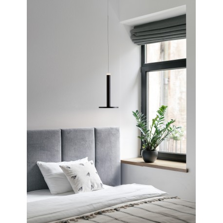 Matt Black Metal LED 10 Watt 230 Volt 517Lm 3000K IP20 D: 15 H: 160 cm Adjustable height 