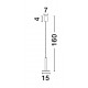 Matt Black Metal LED 10 Watt 230 Volt 517Lm 3000K IP20 D: 15 H: 160 cm Adjustable height 