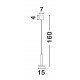 Satin Nickel Metal LED 10 Watt 230 Volt 517Lm 3000K IP20 D: 15 H: 160 cm Adjustable height 