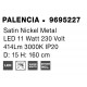 Satin Nickel Metal LED 10 Watt 230 Volt 517Lm 3000K IP20 D: 15 H: 160 cm Adjustable height 