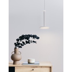 Matt White Metal LED 10 Watt 230 Volt 517Lm 3000K IP20 D: 15 H: 160 cm Adjustable height 